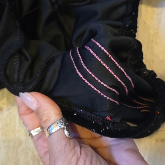 New Fabdog Diva Black and Pink Sparkly Velour Pet Jogging Suit/Costume - Picture 6 of 10